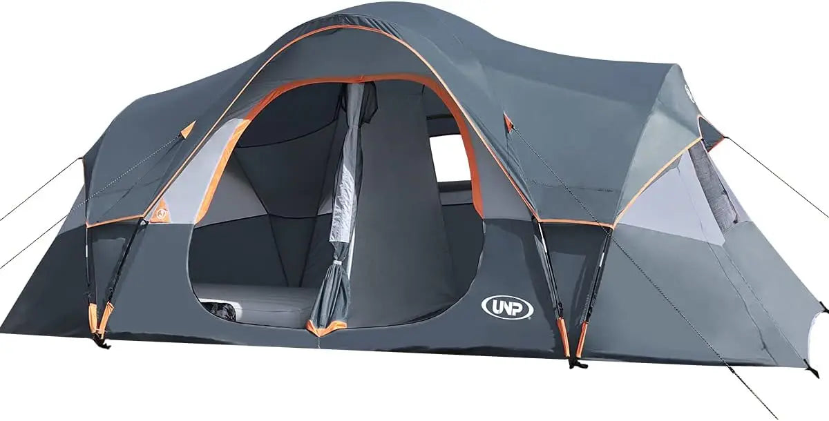 10-Person Family Camping Tent, Easy Setup, Waterproof, 2 Rooms