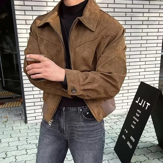 Men'S Suede Jackets Autumn