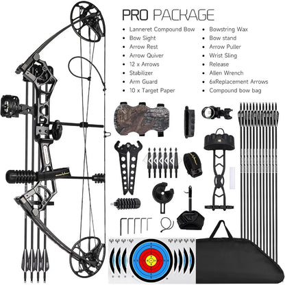 Adjustable RightHand Compound Bow and Archery Set for Adults and Beginners with 070 lbs Draw Weight 2531 Draw Length Up to IBO