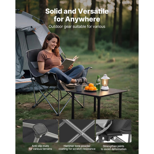 SucceBuy Oversized Camping Chairs 450lbs Heavy Duty