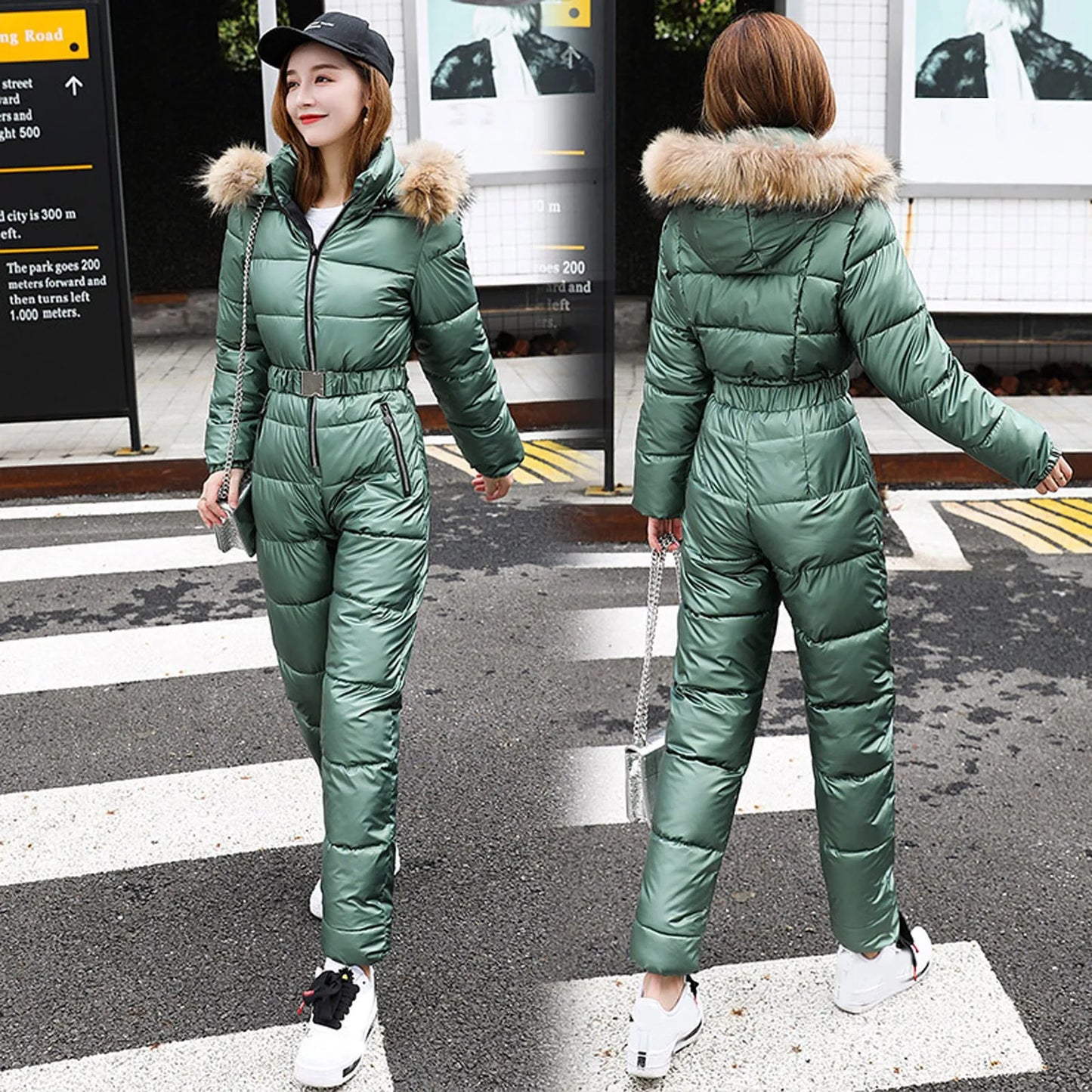 One Piece Outfit Ski Suit Women Jacket Winter Jumpsuit ll