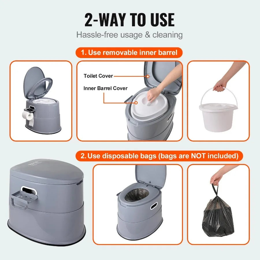 Portable Toilet for Camping 1.3 Gal.