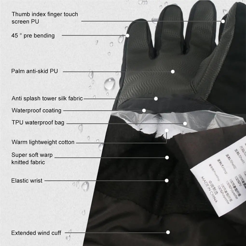 1 Pair Adults Skiing Gloves Cycling Fishing