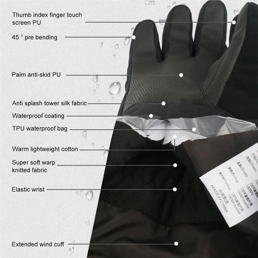 1 Pair Adults Skiing Gloves Cycling Fishing