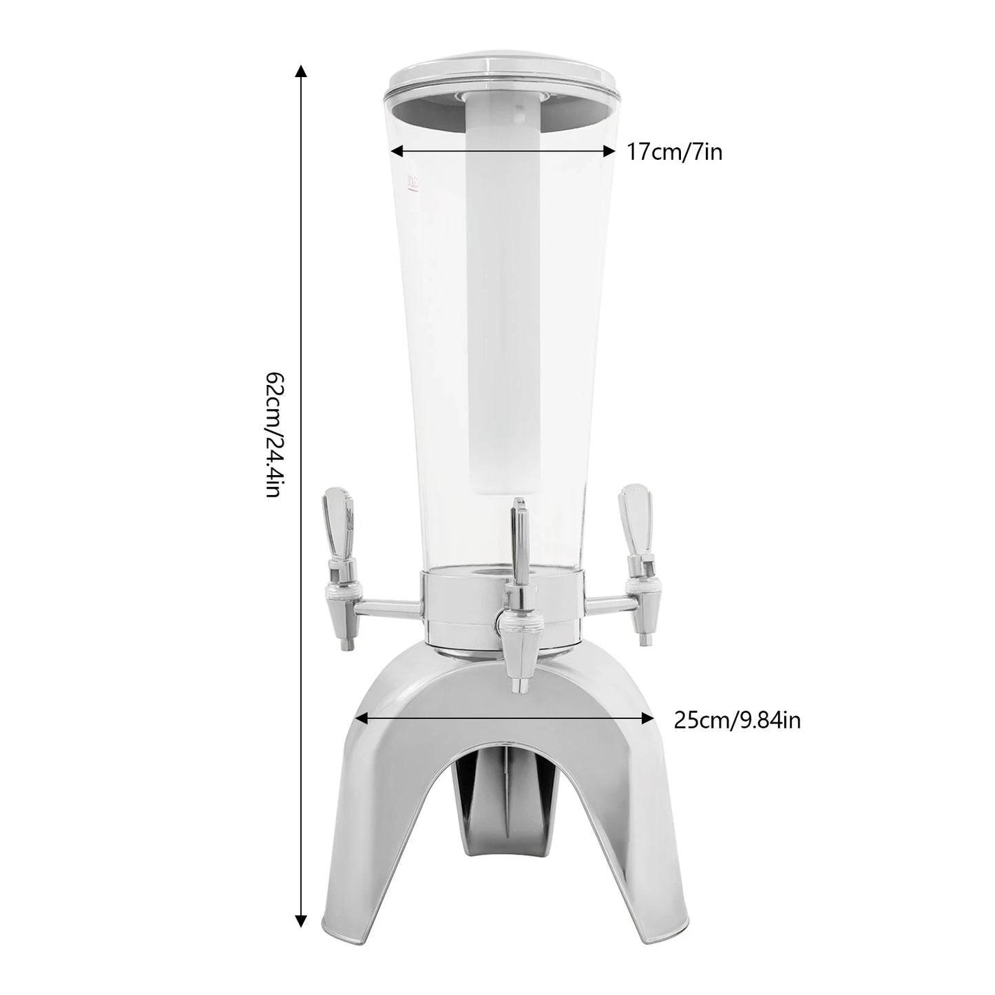 3-Tap LED Beer Dispenser with Built-in Ice Container, 3 Faucets.