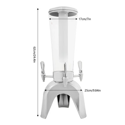 3-Tap LED Beer Dispenser with Built-in Ice Container, 3 Faucets.