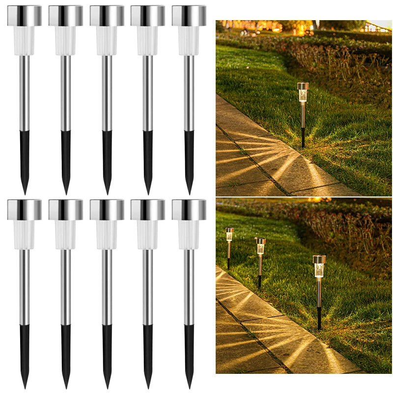 Solar Outdoor Pathway Lights LED, Camping Atmosphere.