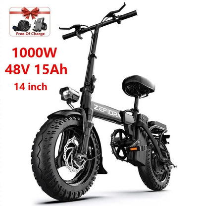 14 20 inch Electric fat bike 1000w 2000w 30-50MPH 30-60Miles Adjustable front brake