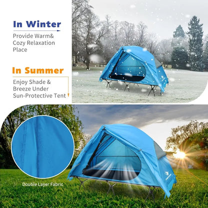 4in1 Camping Cot Tent Foldable Elevated Tent Set for 1 Person