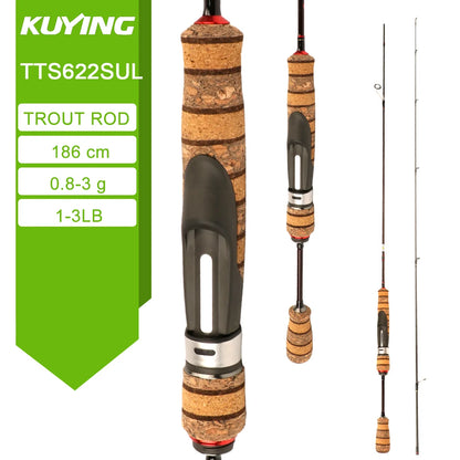 KUYING TETON L UL SUL 5'2" 6' 6'3" 6'4"6'2" 6'6" Fishing Rod Lure Cane Spinning, Casting