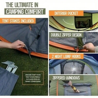 Camping Tent - 4-Person Easy Pop Up