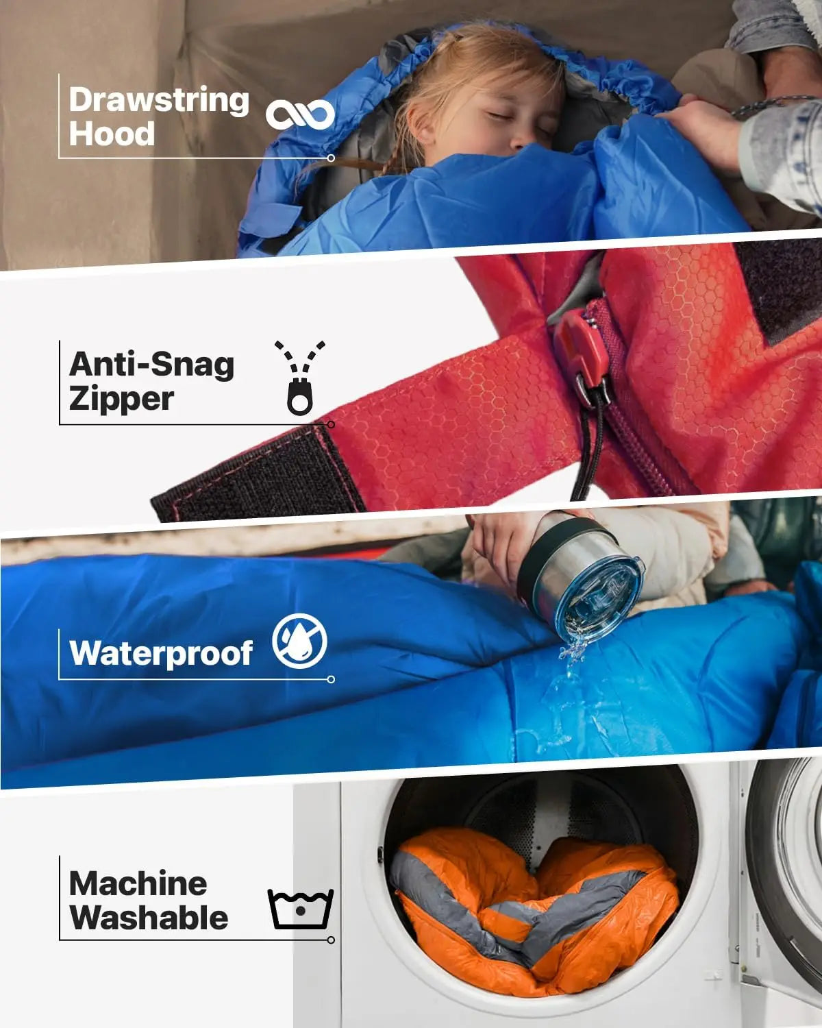 Ultralight Waterproof Sleeping Bag for Adults & Kids