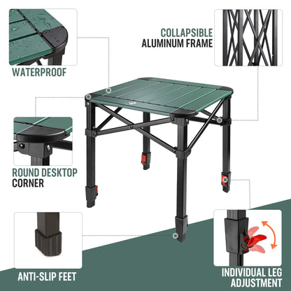 VILLEY Folding Camping Square Table with Carry Bag