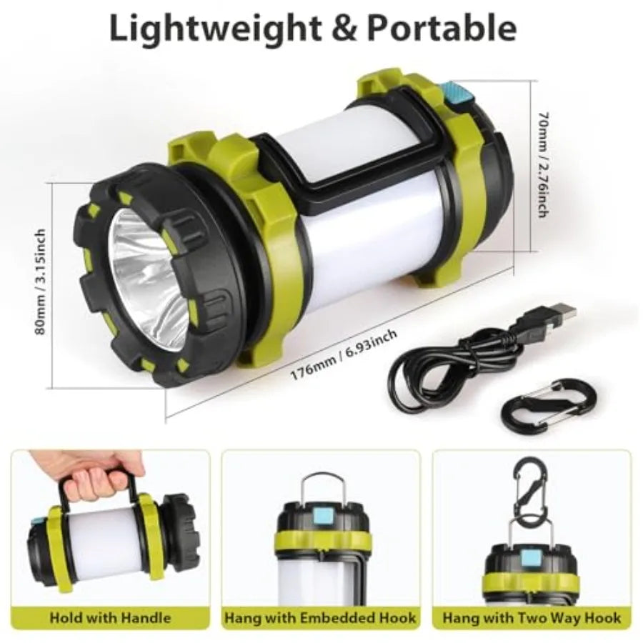 3 Pack Camping Lantern Outdoor LED Rechargeable Flashlights