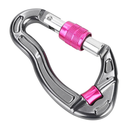 Carabiner Mountaineering,  25KN, Screw Locking Hook for Rock Climbing