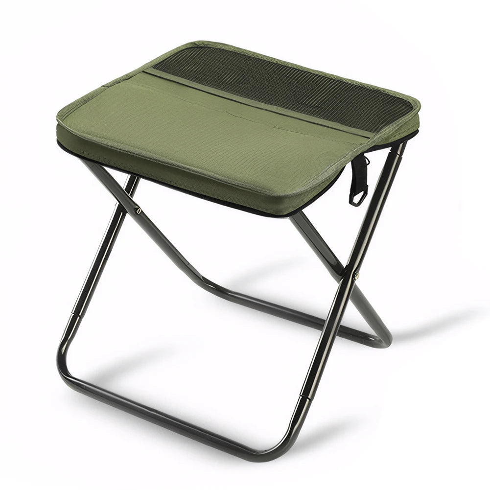 Outdoor Integrated Storage Chair with Mesh Bag Folding Backpack Stool Wear Resist for Picnic Gardening Barbecuing Hiking