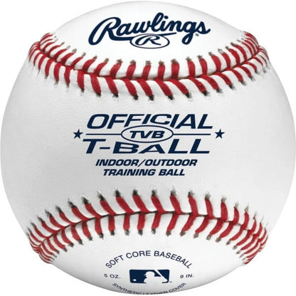 6 Pack Youth T-Ball Training Balls Soft Rubber Core.