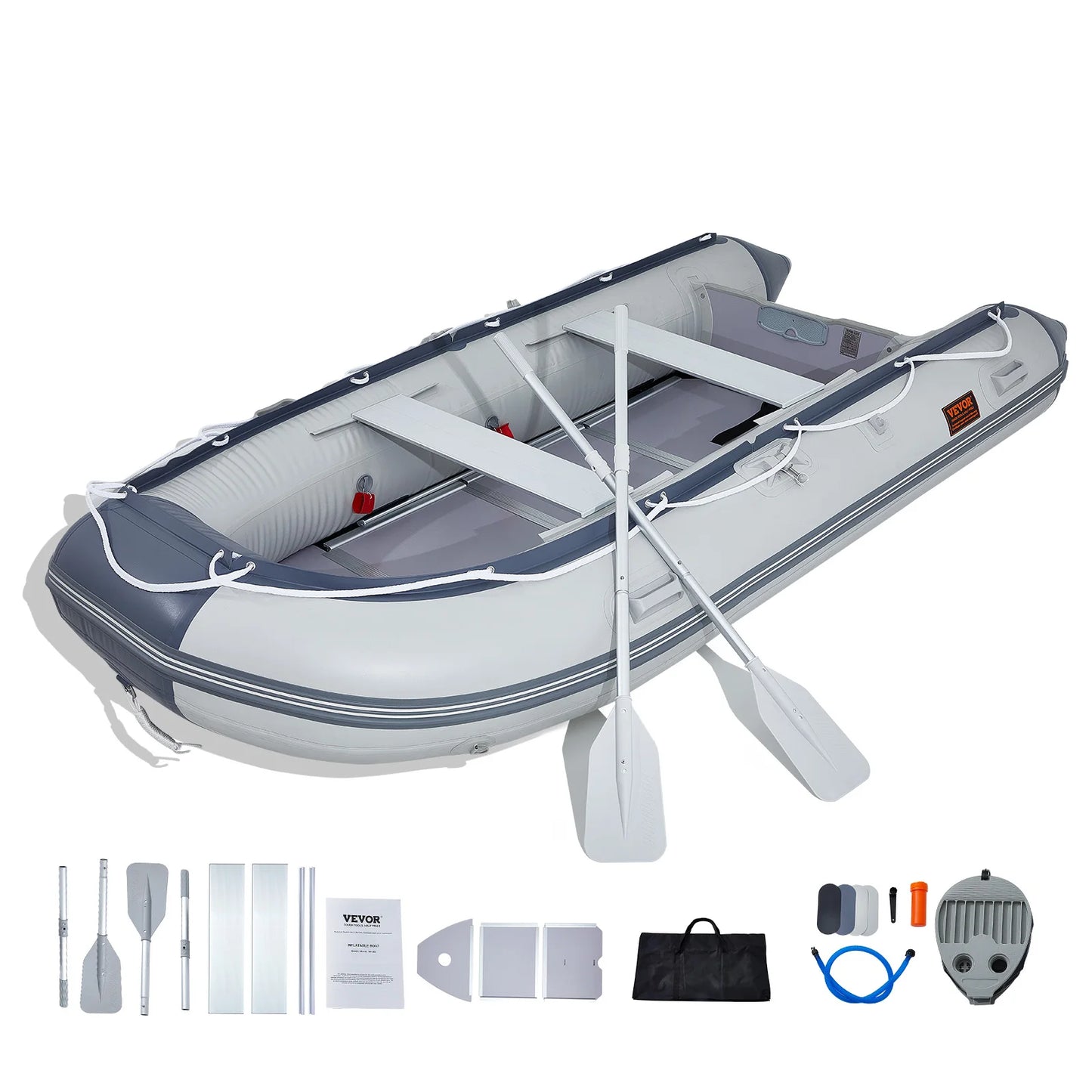 SucceBuy Inflatable Dinghy Boat 6-Person Transom Sport Tender Boat