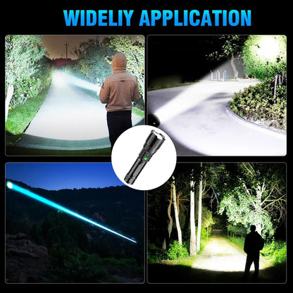 2pcs Super Bright LED Flash Light with Power Display & for Camping,