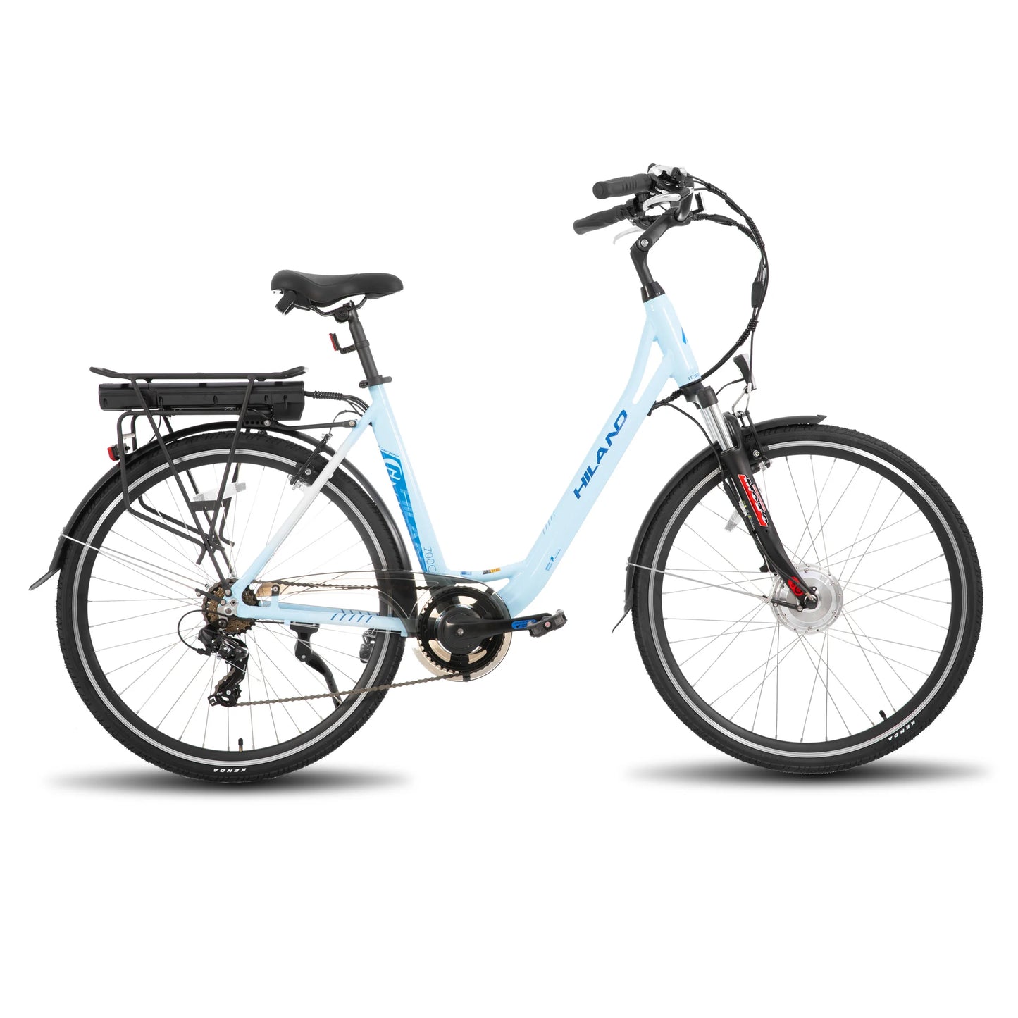 HILAND Adult electric road bike, detachable lithium battery.