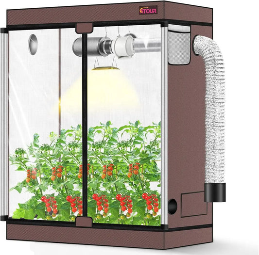 48x24x60 Inch Hydroponic Grow Tent with Reflective Mylar, Waterproof Design, Double Doors