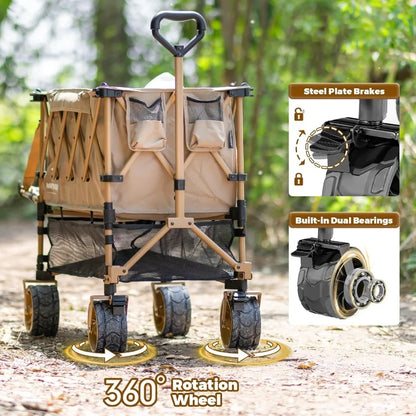 Double Decker Wagon Heavy Duty ,Foldable Large Beach Wagon