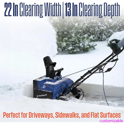 22-Inch Steel Auger Electric Snow Blower with Dual LED Lights