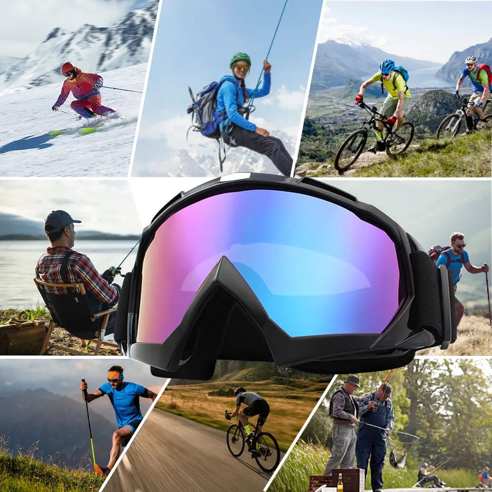 Skiing Eyewear, Windproof, Cycling, Sun Anti-Fog Protective Goggles UV Protection for Winter Outdoor Sport