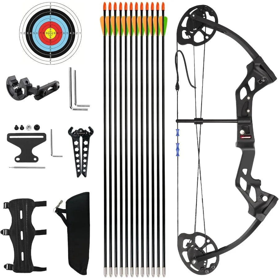 Compound Bow and Arrow for Youth and Beginner, 16-20 lbs Draw Weight 17.326 Draw Length