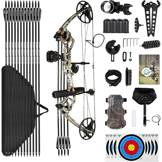 Compound Bow Package Fully Adjustable for Youth and 22.5"-30" Draw