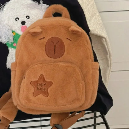 School backpack Kawaii Capybara Plush Versatile