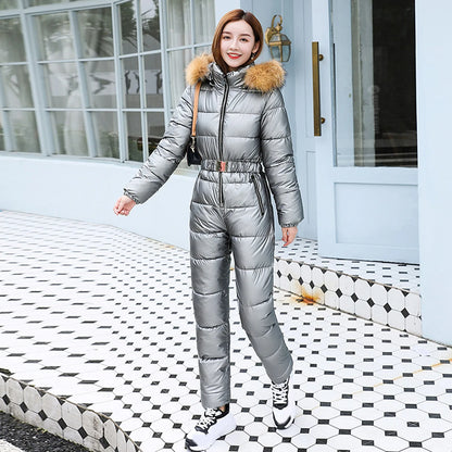 One Piece Outfit Ski Suit Women Jacket Winter Jumpsuit ll