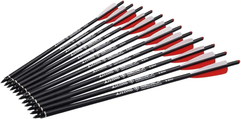 12pcs Crossbow Bolts Carbon Arrows 20-22 Inch, With 3.8" Vanes