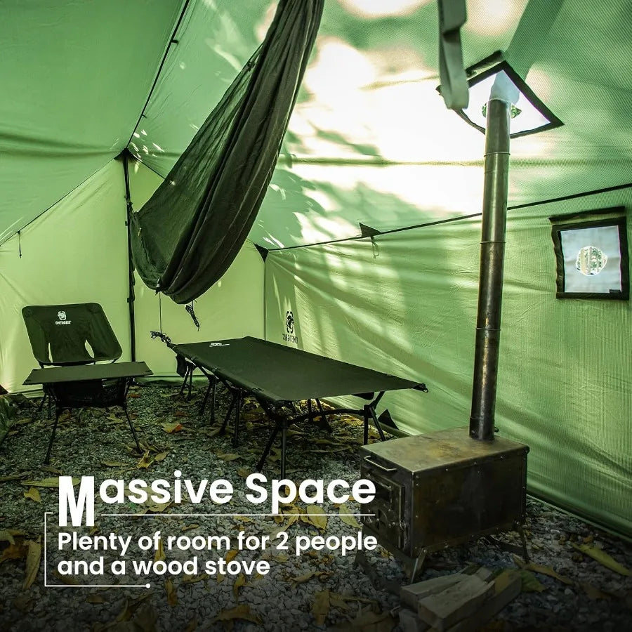 Hammock Hot Tent with Stove Jack - Spacious Versatile Wall Tent with Snow Skirt