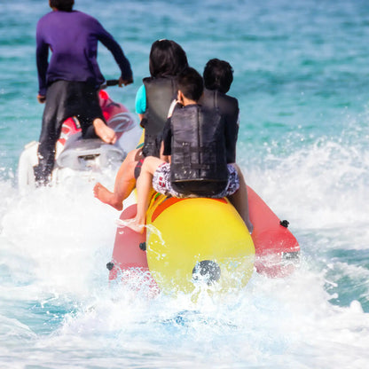 3-Person Inflatable Banana Boat, Electric Air Pump.