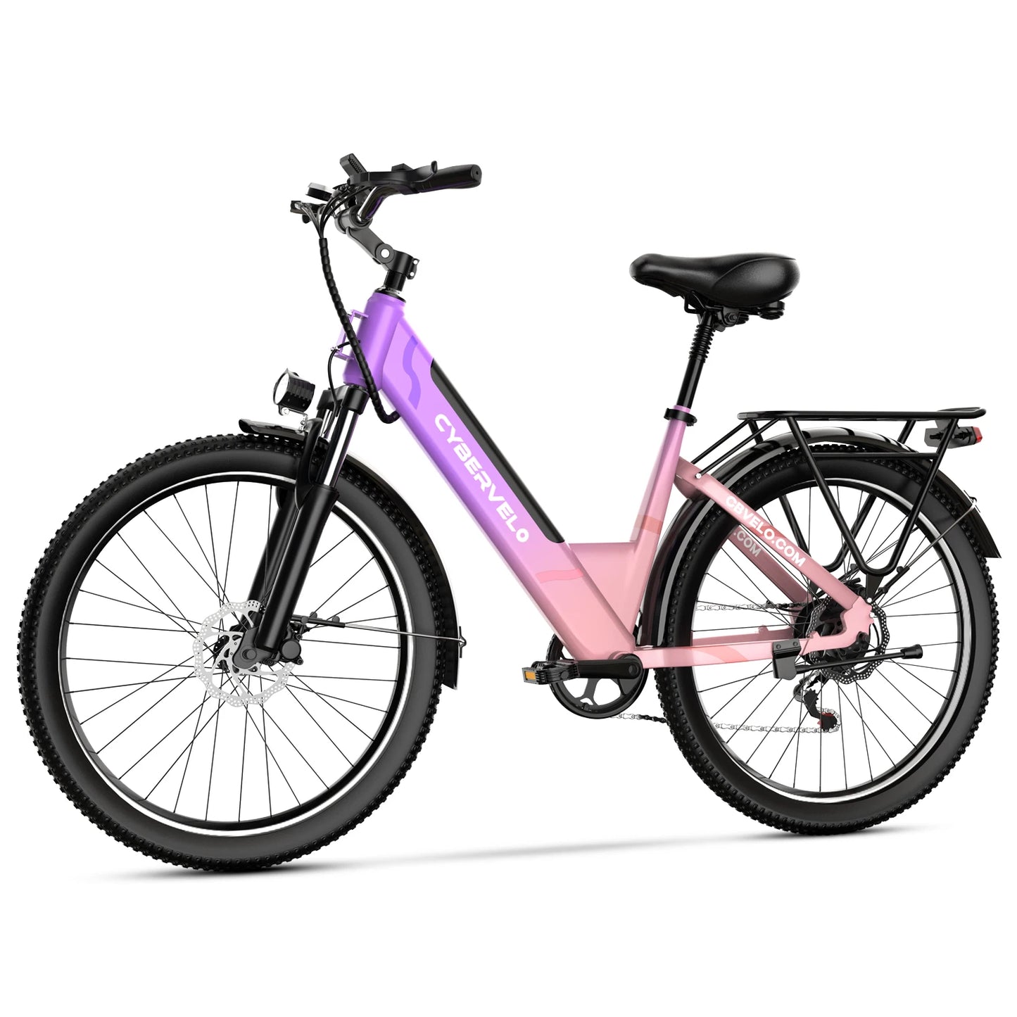 26" Step-Thru Electric bicycle for Adult,1000W Peak Motor,