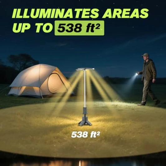Portable Camping Light 14000mAh Telescopic Lantern with Rechargeable Power Supply Dimmable Magnetic Tent Lamp 6000 Lumen Outdoo