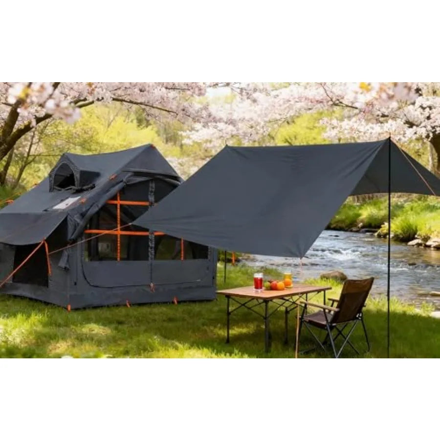 Inflatable Tents for Camping with Stove Jack, 6 Person Easy Setup