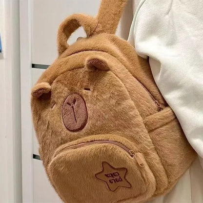 School backpack Kawaii Capybara Plush Versatile