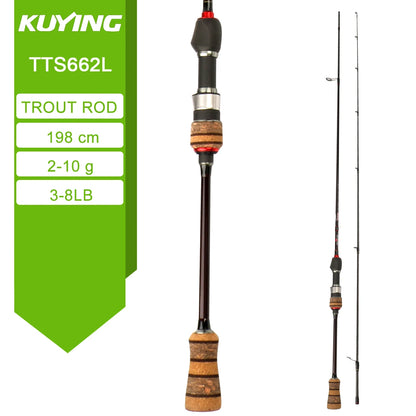 KUYING TETON L UL SUL 5'2" 6' 6'3" 6'4"6'2" 6'6" Fishing Rod Lure Cane Spinning, Casting