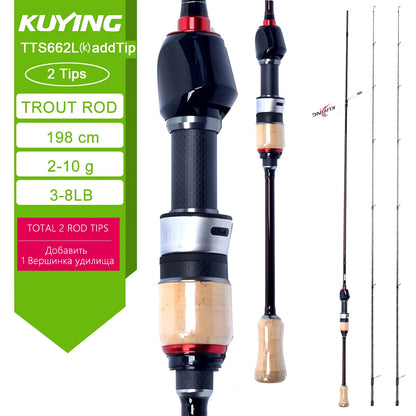 KUYING TETON L UL SUL 5'2" 6' 6'3" 6'4"6'2" 6'6" Fishing Rod Lure Cane Spinning, Casting