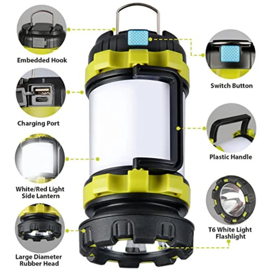 3 Pack Camping Lantern Outdoor LED Rechargeable Flashlights