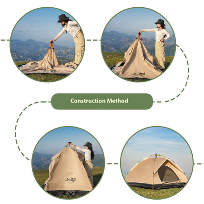 Instant Golden Tent - Portable 3-4 Person Sun & Rain