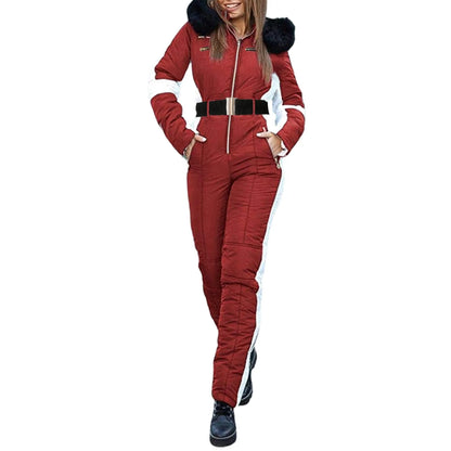Women's Winter Outdoor Sports Jacket Jumpsuit, Removable Sports Zipper