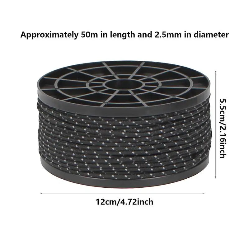 Reflective Camping Rope 164ft Para-cord Rope Reflective Rope 2.5mm