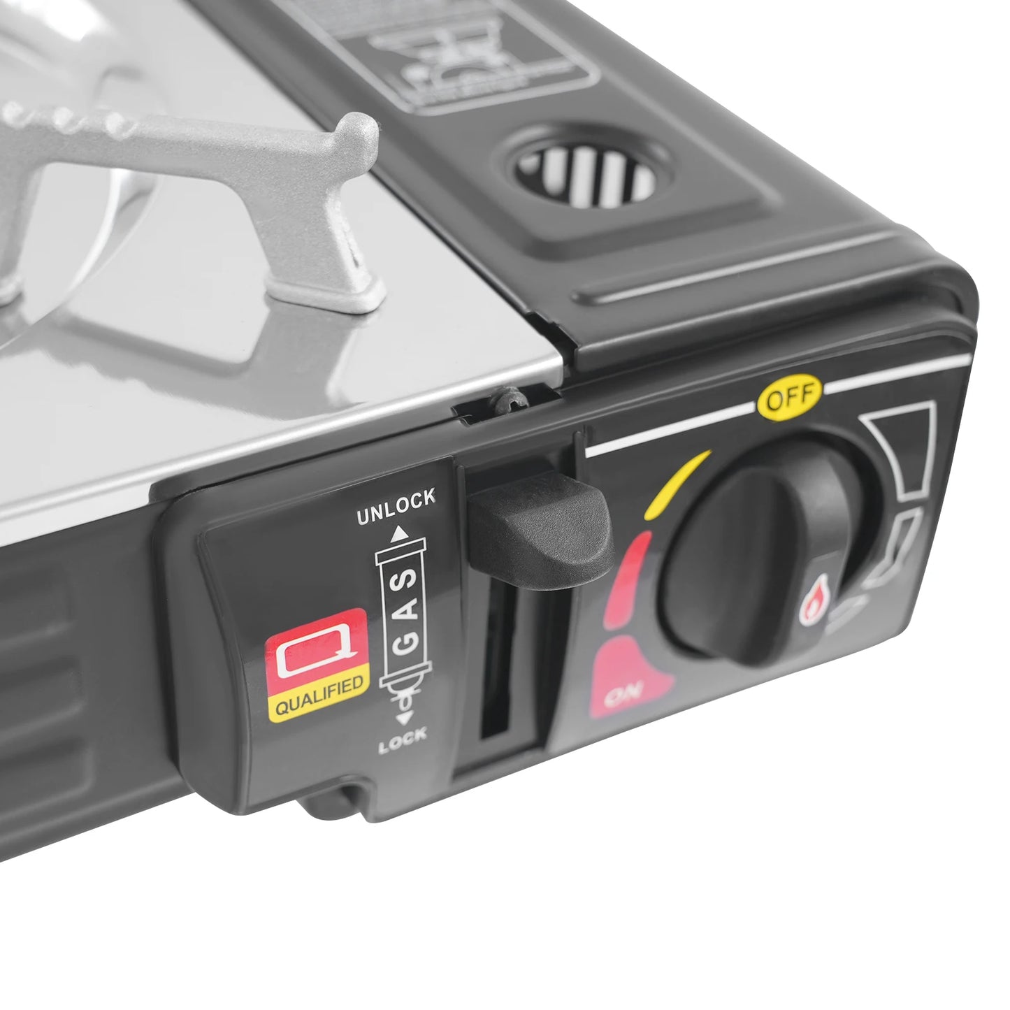 2-Burner Family Camping Gas Stove with Grill Pan|