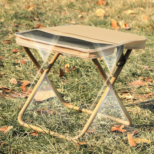 Outdoor Integrated Storage Chair with Mesh Bag Folding Backpack Stool Wear Resist for Picnic Gardening Barbecuing Hiking