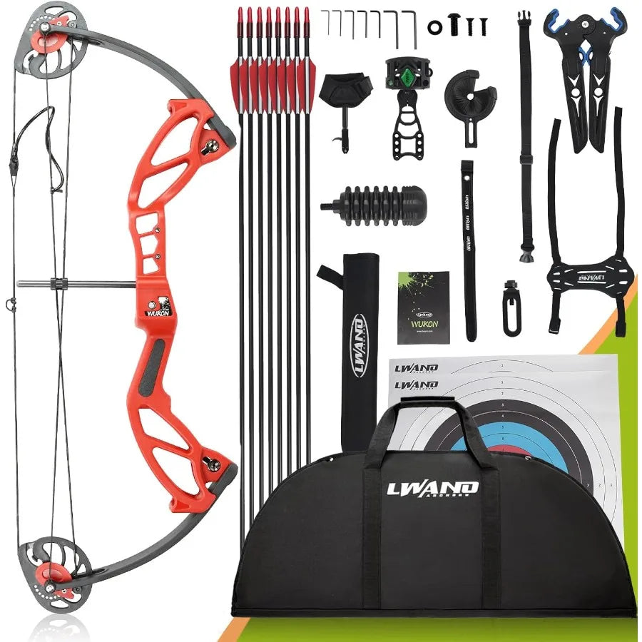 Compound Bow Archery Sets for Youth and Beginners Right Hand,15-30 lbs Draw Weight 260fps