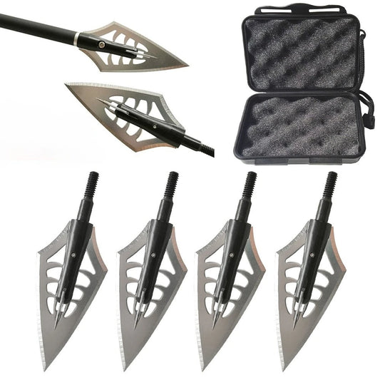 6X Blade Arrowhead 144Gr Hunting Broadhead Box Archery Screw-In Tip Point