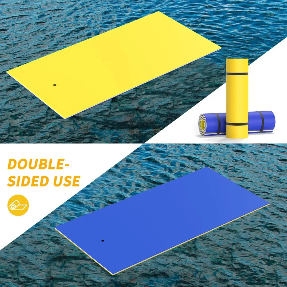 9/12/18FT 3-Layer Lily Pad Floating Mat, Double-Sided Use Floating Water Mat, Floating Mat for Lake, Water Mats Suitable